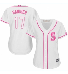 Women's Majestic Seattle Mariners #17 Mitch Haniger Authentic White Fashion Cool Base MLB Jersey