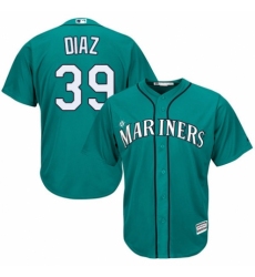 Youth Majestic Seattle Mariners #39 Edwin Diaz Replica Teal Green Alternate Cool Base MLB Jersey