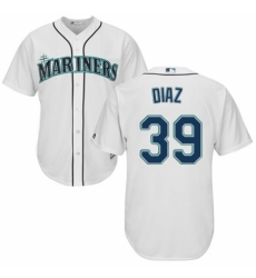 Youth Majestic Seattle Mariners #39 Edwin Diaz Replica White Home Cool Base MLB Jersey