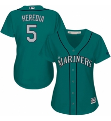 Women's Majestic Seattle Mariners #5 Guillermo Heredia Replica Teal Green Alternate Cool Base MLB Jersey