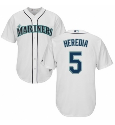 Youth Majestic Seattle Mariners #5 Guillermo Heredia Authentic White Home Cool Base MLB Jersey