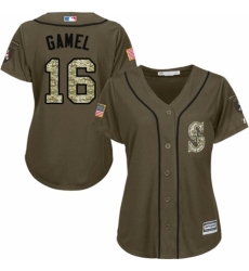 Women's Majestic Seattle Mariners #16 Ben Gamel Authentic Green Salute to Service MLB Jersey