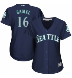 Women's Majestic Seattle Mariners #16 Ben Gamel Authentic Navy Blue Alternate 2 Cool Base MLB Jersey