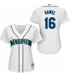 Women's Majestic Seattle Mariners #16 Ben Gamel Replica White Home Cool Base MLB Jersey