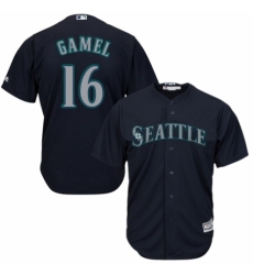 Youth Majestic Seattle Mariners #16 Ben Gamel Replica Navy Blue Alternate 2 Cool Base MLB Jersey