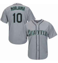 Men's Majestic Seattle Mariners #10 Mike Marjama Replica Grey Road Cool Base MLB Jersey