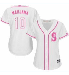 Women's Majestic Seattle Mariners #10 Mike Marjama Replica White Fashion Cool Base MLB Jersey