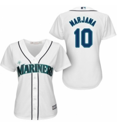 Women's Majestic Seattle Mariners #10 Mike Marjama Replica White Home Cool Base MLB Jersey
