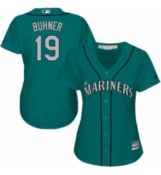 Women's Majestic Seattle Mariners #19 Jay Buhner Authentic Teal Green Alternate Cool Base MLB Jersey