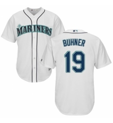Youth Majestic Seattle Mariners #19 Jay Buhner Authentic White Home Cool Base MLB Jersey