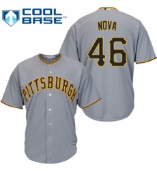 Youth Majestic Pittsburgh Pirates #46 Ivan Nova Replica Grey Road Cool Base MLB Jersey