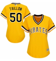 Women's Majestic Pittsburgh Pirates #50 Jameson Taillon Replica Gold Alternate Cool Base MLB Jersey
