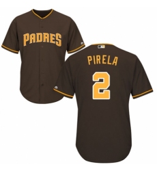 Men's Majestic San Diego Padres #2 Jose Pirela Replica Brown Alternate Cool Base MLB Jersey