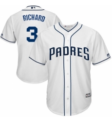 Youth Majestic San Diego Padres #3 Clayton Richard Replica White Home Cool Base MLB Jersey