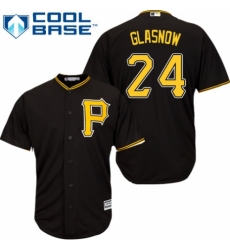 Men's Majestic Pittsburgh Pirates #24 Tyler Glasnow Replica Black Alternate Cool Base MLB Jersey
