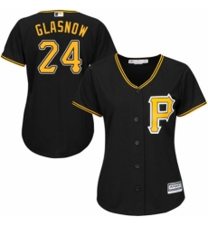Women's Majestic Pittsburgh Pirates #24 Tyler Glasnow Authentic Black Alternate Cool Base MLB Jersey