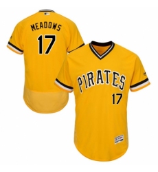 Men's Majestic Pittsburgh Pirates #17 Austin Meadows Gold Alternate Flex Base Authentic Collection MLB Jersey