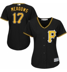 Women's Majestic Pittsburgh Pirates #17 Austin Meadows Authentic Black Alternate Cool Base MLB Jersey