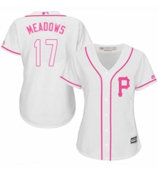 Women's Majestic Pittsburgh Pirates #17 Austin Meadows Authentic White Fashion Cool Base MLB Jersey