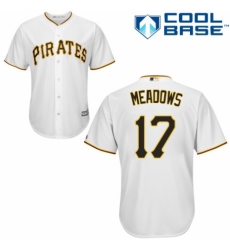 Youth Majestic Pittsburgh Pirates #17 Austin Meadows Authentic White Home Cool Base MLB Jersey