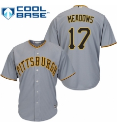 Youth Majestic Pittsburgh Pirates #17 Austin Meadows Replica Grey Road Cool Base MLB Jersey