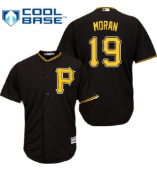 Men's Majestic Pittsburgh Pirates #19 Colin Moran Replica Black Alternate Cool Base MLB Jersey