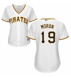 Women's Majestic Pittsburgh Pirates #19 Colin Moran Authentic White Home Cool Base MLB Jersey