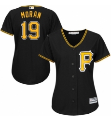 Women's Majestic Pittsburgh Pirates #19 Colin Moran Replica Black Alternate Cool Base MLB Jersey