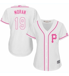 Women's Majestic Pittsburgh Pirates #19 Colin Moran Replica White Fashion Cool Base MLB Jersey
