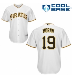 Youth Majestic Pittsburgh Pirates #19 Colin Moran Replica White Home Cool Base MLB Jersey