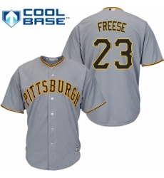 Youth Majestic Pittsburgh Pirates #23 David Freese Replica Grey Road Cool Base MLB Jersey