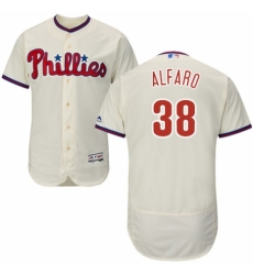 Men's Majestic Philadelphia Phillies #38 Jorge Alfaro Cream Alternate Flex Base Authentic Collection MLB Jersey