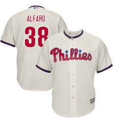 Men's Majestic Philadelphia Phillies #38 Jorge Alfaro Replica Cream Alternate Cool Base MLB Jersey