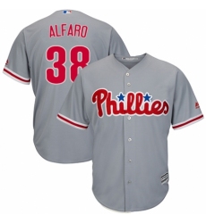 Men's Majestic Philadelphia Phillies #38 Jorge Alfaro Replica Grey Road Cool Base MLB Jersey