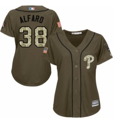 Women's Majestic Philadelphia Phillies #38 Jorge Alfaro Authentic Green Salute to Service MLB Jersey