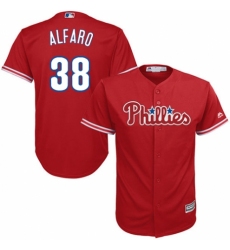 Youth Majestic Philadelphia Phillies #38 Jorge Alfaro Replica Red Alternate Cool Base MLB Jersey