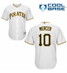 Men's Majestic Pittsburgh Pirates #10 Jordy Mercer Replica White Home Cool Base MLB Jersey