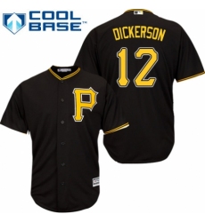 Men's Majestic Pittsburgh Pirates #12 Corey Dickerson Replica Black Alternate Cool Base MLB Jersey
