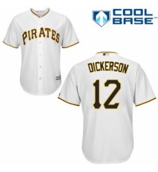 Youth Majestic Pittsburgh Pirates #12 Corey Dickerson Replica White Home Cool Base MLB Jersey