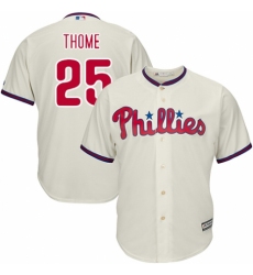 Youth Majestic Philadelphia Phillies #25 Jim Thome Replica Cream Alternate Cool Base MLB Jersey