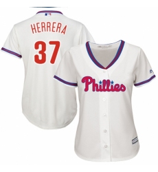 Women's Majestic Philadelphia Phillies #37 Odubel Herrera Authentic Cream Alternate Cool Base MLB Jersey