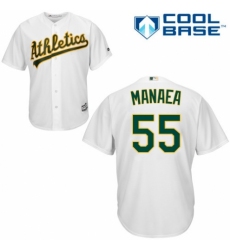 Men's Majestic Oakland Athletics #55 Sean Manaea Replica White Home Cool Base MLB Jersey