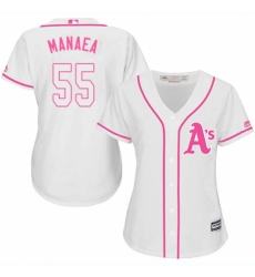 Women's Majestic Oakland Athletics #55 Sean Manaea Authentic White Fashion Cool Base MLB Jersey