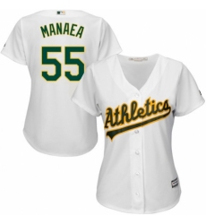 Women's Majestic Oakland Athletics #55 Sean Manaea Authentic White Home Cool Base MLB Jersey