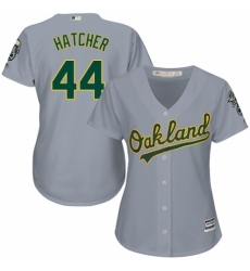 Women's Majestic Oakland Athletics #44 Chris Hatcher Replica Grey Road Cool Base MLB Jersey