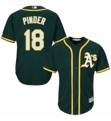 Men's Majestic Oakland Athletics #18 Chad Pinder Replica Green Alternate 1 Cool Base MLB Jersey
