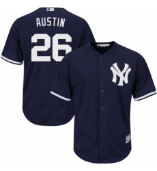 Men's Majestic New York Yankees #26 Tyler Austin Replica Navy Blue Alternate MLB Jersey