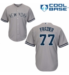 Men's Majestic New York Yankees #77 Clint Frazier Replica Grey Road MLB Jersey