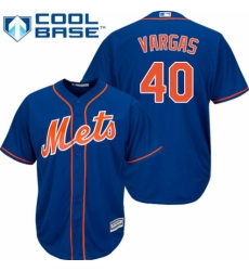 Men's Majestic New York Mets #40 Jason Vargas Replica Royal Blue Alternate Home Cool Base MLB Jersey
