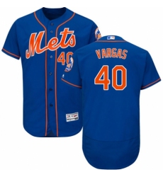 Men's Majestic New York Mets #40 Jason Vargas Royal Blue Alternate Flex Base Authentic Collection MLB Jersey